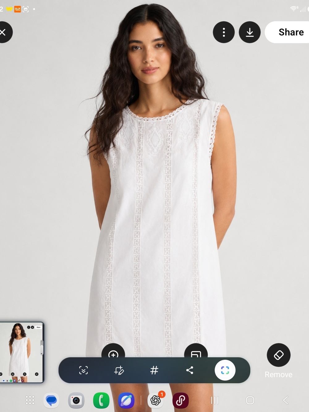 Madewell White Sleeveless Lace-Trim Shift Dress